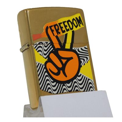 Accendino a benzina zippo, modello Freedom, stampa