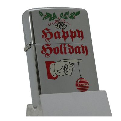 Accendino a benzina zippo, modello Happy Holiday, stampa