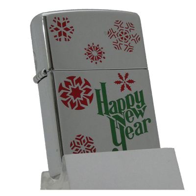Accendino a benzina zippo, modello Happy New Year, stampa