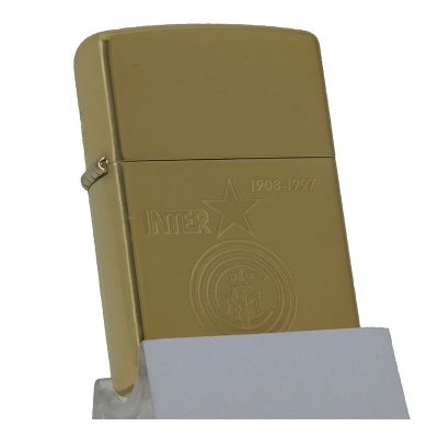 accendino a benzina zippo, serie Inter, brass lucido, inciso
