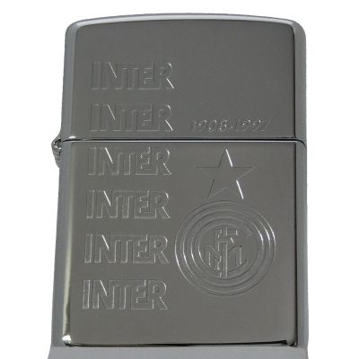 Accendino a benzina zippo, serie Inter, inciso
