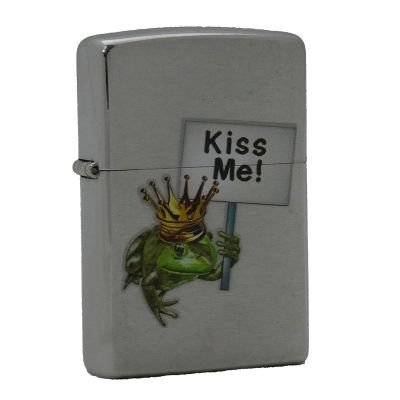 Accendino a benzina zippo, modello King Frog, stampa