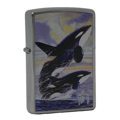 Accendino a benzina zippo, modello Orche, by Guy Harvey, stampa