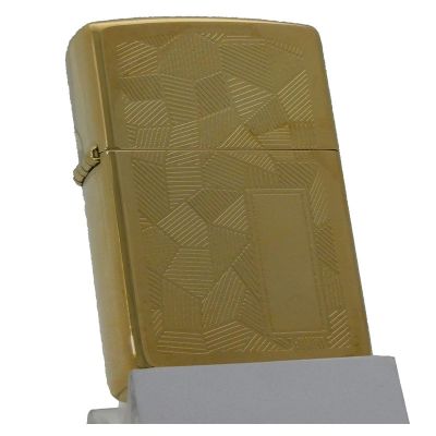 Accendino a benzina zippo, modello Shimmer Gold Plated, inciso