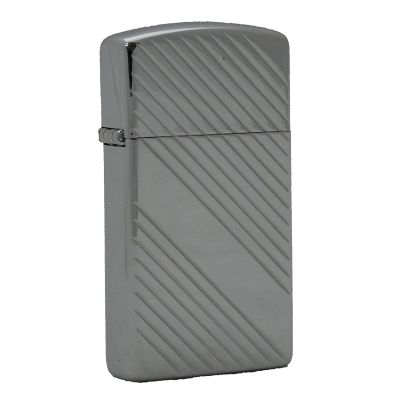 Accendino a benzina zippo slim, modello Brite Cut, inciso