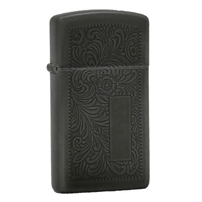 Accendino a benzina zippo slim, modello Veneziano, inciso