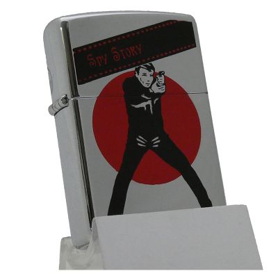 Accendino a benzina zippo, modello Spy Story, stampa