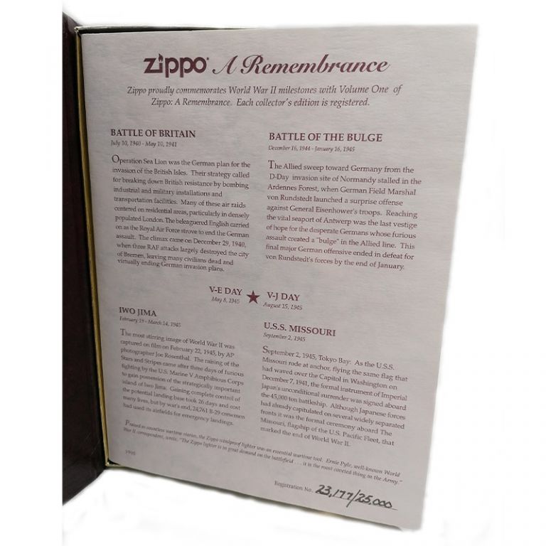 Accendino Zippo serie World War II