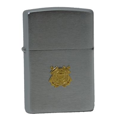 Accendino a benzina zippo, modello United States Coast Guard, emblema