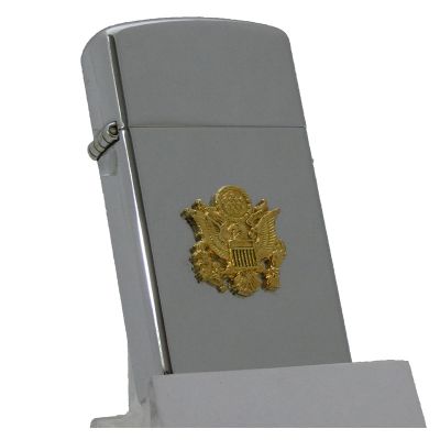 Accendino a benzina zippo, slim, modello Officer stemma