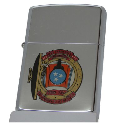 Accendino a benzina zippo, modello USS Tennessee, stampa