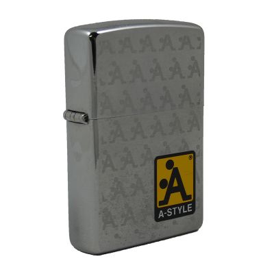 Accendino a benzina zippo, modello A-Style, stampa a laser