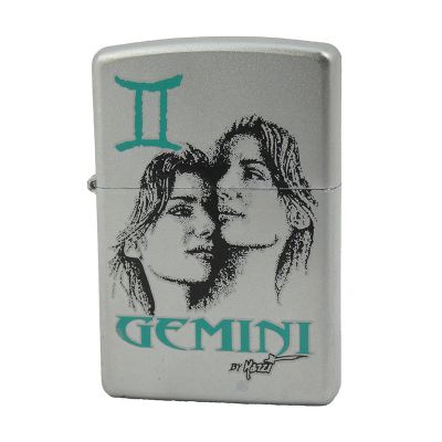 Accendino a benzina zippo, modello Gemini, by Mazzi, stampa