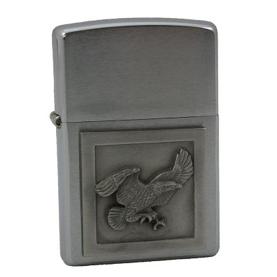 Accendino a benzina zippo, modello Eagle, placca