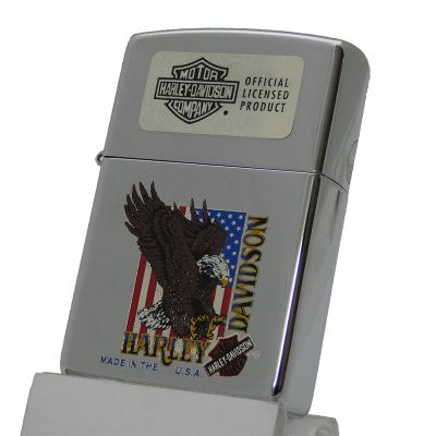 Accendino a benzina zippo, modello Harley Davidson Eagle, stampa
