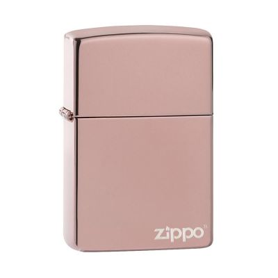 Accendino a benzina zippo, modello Rose Gold Logo