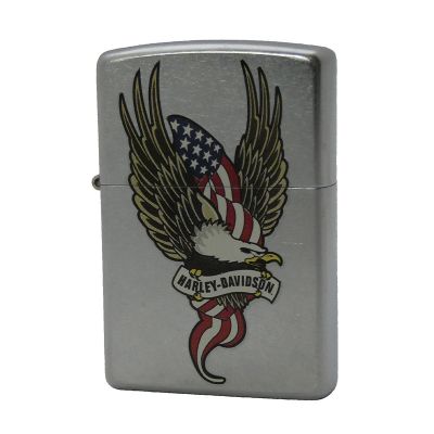 Accendino a benzina zippo, modello Harley Davidson Eagle, stampa