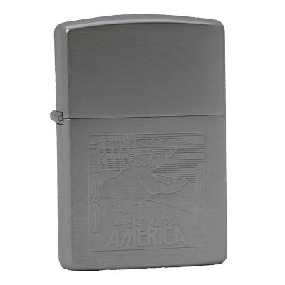 Accendino a benzina zippo, serie Colombo, n°5, inciso