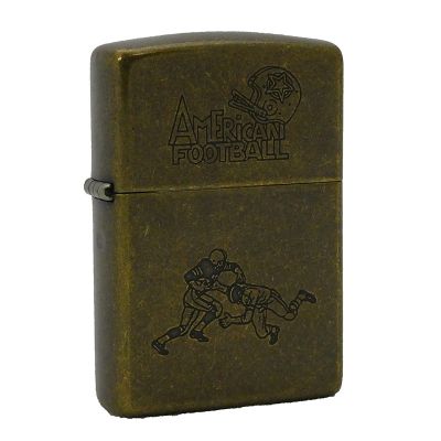 Accendino a benzina zippo, serie American football, n°1, inciso