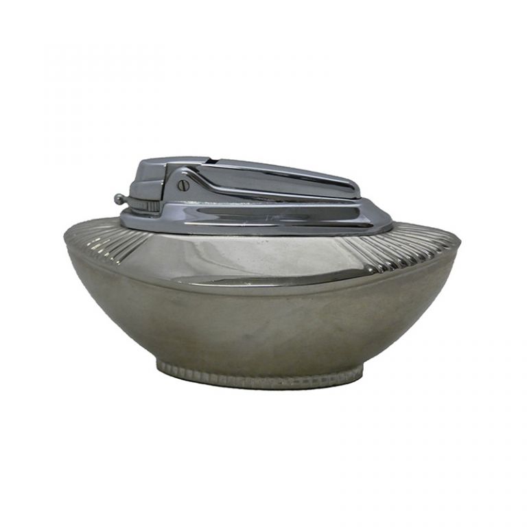 Accendino Ronson premiere da tavolo con base in metallo cromato