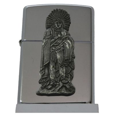 Accendino a benzina zippo, modello Barefoot, placca