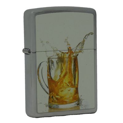 Accendino a benzina zippo, modello Beer, stampa a rilievo