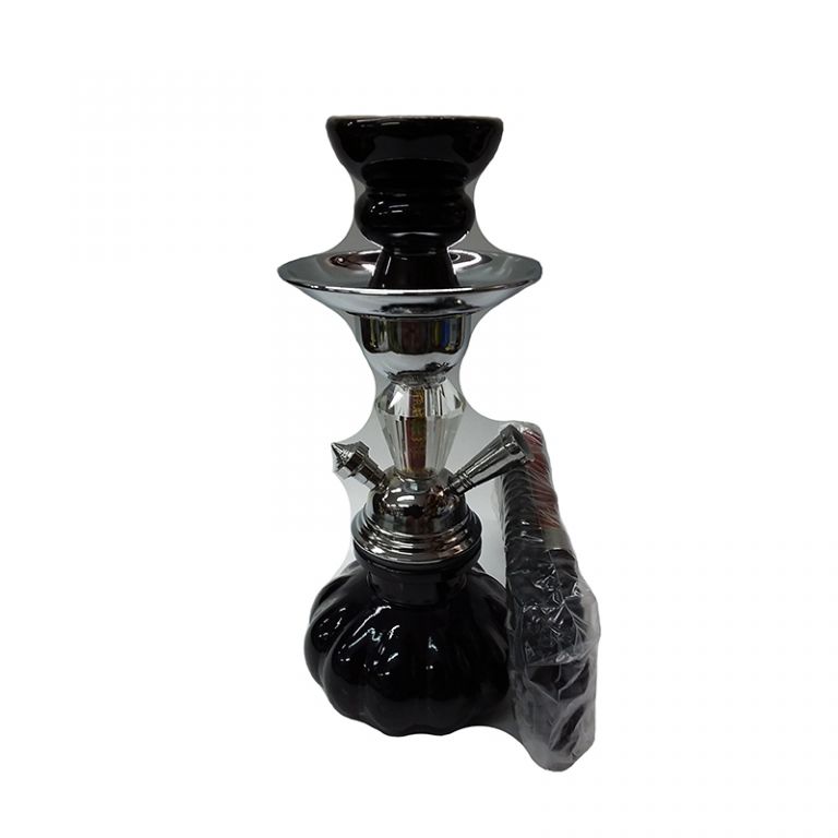 Narghilè nero a un tubo altezza 25 cm