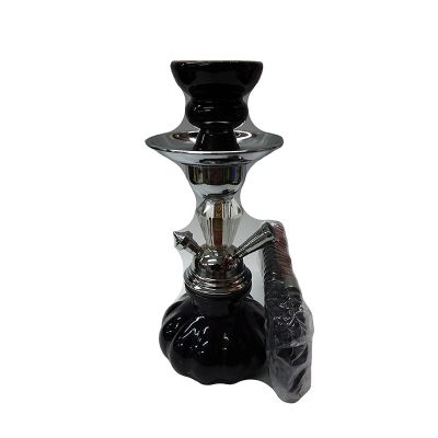 Narghilè nero a un tubo altezza 25 cm