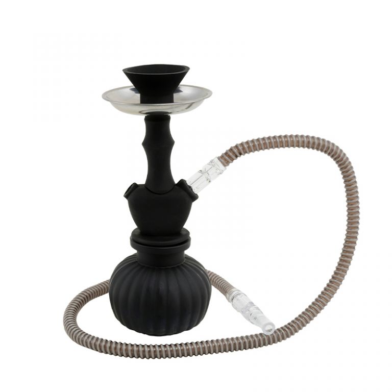 Narghilè in silicone a un tubo altezza 25 cm con base in vetro disponibile in 3 colori