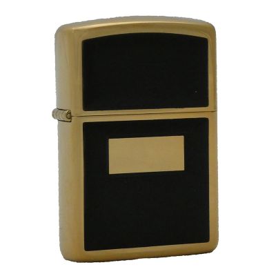 Accendino a benzina zippo, modello Black Elegant, placca