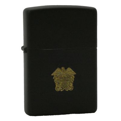 Accendino a benzina zippo, modello Black Emblema, stemma