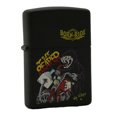 Accendino a benzina zippo, serie born to ride, stampa