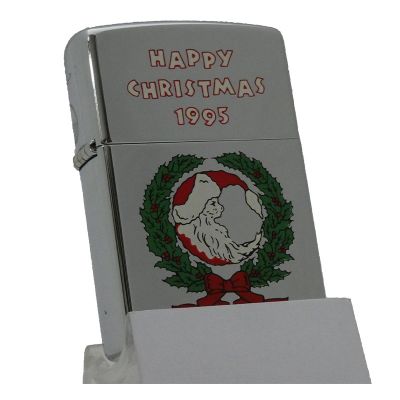 Accendino a benzina zippo, modello Christmas 1995, stampa