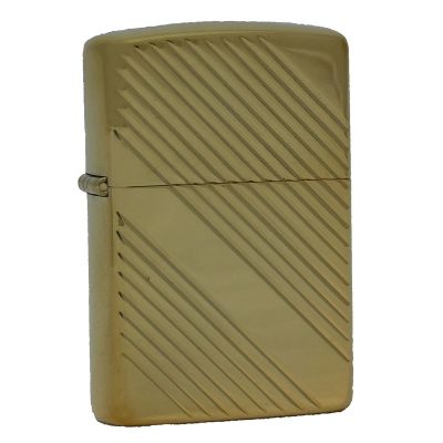 Accendino a benzina zippo modello Classic Gold Plated, inciso
