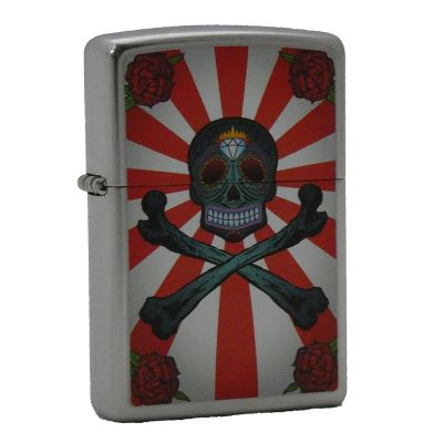 Accendino a benzina zippo, modello Cross Bones, stampa