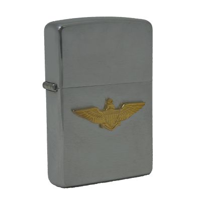 Accendino a benzina zippo, modello Navy Wing, emblema
